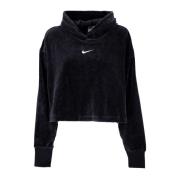 Velvet Cropped Hoodie