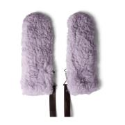 Shearling Læder Logo Handsker Lavendel/Fondente