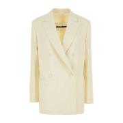 Elegant Cream Wool Blazer