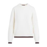 Hvid Sweater Elegant Stil