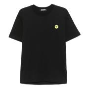 Sort Jersey T-shirt med Logo Print