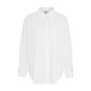 Hvid Bluse med Logo Broderi