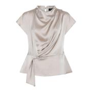 Draped Blouse Silver Cloud