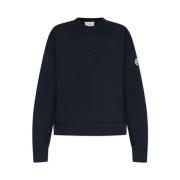 Logo Sweatshirt Navy Bomuld Rund Hals