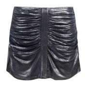 Metallic Jersey Miniskirt med Oval D Broderi