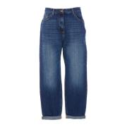 Denim Jeans med Frontknaplukning