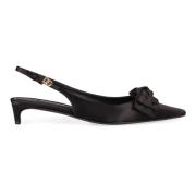 Silkeslingback-pumps med sløjfedetalje