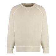 Ribbet Bomuld Crew-Neck Sweatshirt