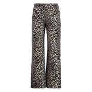 Leopard Print Straight-Leg Jeans