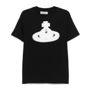 Klassisk Sort Orb Print T-Shirt