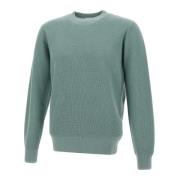 Grøn Merinould Rund Hals Sweater