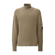 Ribbet bomuld/nylon sweater med linse lomme