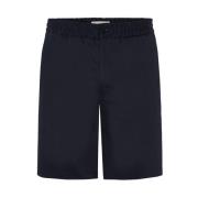 Marineblå Satin Bermuda Shorts