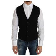 Italiensk Elegance Bomuld Sort Formel Vest