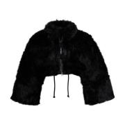 Sort Faux Fur Kort Jakke