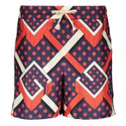 Silk shorts med print