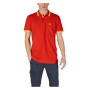 Rød Plain Cotton Polo Skjorte