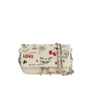 Love Tag Tekstureret Læder Clutch Taske