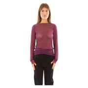 Rhinestoned Tulle Sweater i VIOLA