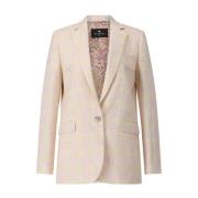 Pastel Tweed Blazer med Paisley Foring