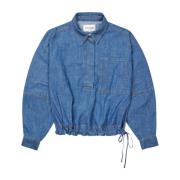 Denim Bluse med Taljebånd