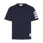 Blå kortærmet T-shirt med 4 Bar Stripe