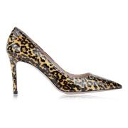 Leopard Print Pointed Toe Slip-On Pumps