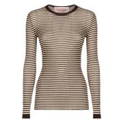 Stribet Silke Brun Sweater