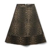 Leopard Print A-Line Nederdel