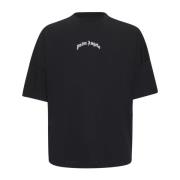 Kontrast Logo Oversized Sort T-shirt