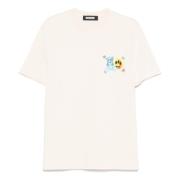 Hvid Crew Neck T-shirt med Logo