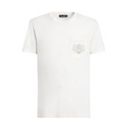 Herre Creme T-shirt med Lomme