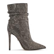 Suede booties belagt med krystaller