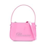 Fuchsia Rhinestone Logo Tote Taske