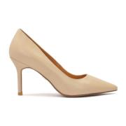 Minimalistiske beige læderpumps