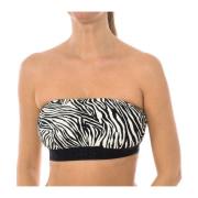 Zebraprint Bikini Top med Lynlås