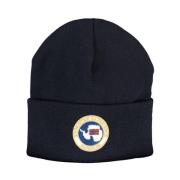 Blå Akryl Beanie Hat med Logo