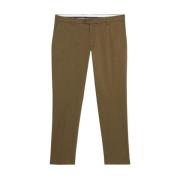 Mørk Militær Slim Fit Dobbelt Twisted Bomuld Chinos