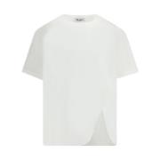 Broderet Logo Bomuld T-Shirt med Frontslids