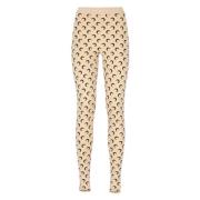 Beige Moon Logo Leggings