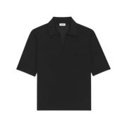 Sort Uld V-Hals Polo Shirt