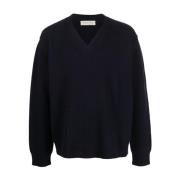 Blå V-Neck Sweater Venezia Stil