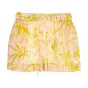 Blomstret silke voile shorts