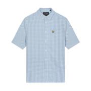 Slim Fit Gingham Skjorte Lyseblå