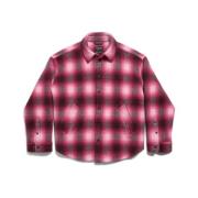 Rosa Tern Flannel Skjorte Broderet Stil