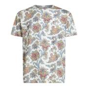 Hvid Paisley Print Crewneck T-shirt