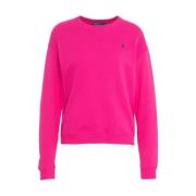 Pink Sweatshirt med Logo Broderi