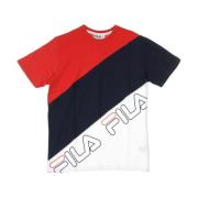 Rød Diagonal Blok Tee Herre T-shirt