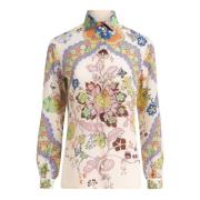 Blomstret Paisley Silkeskjorte