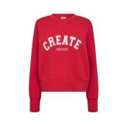 Rød Celli Sweatshirt med Hvid Broderi